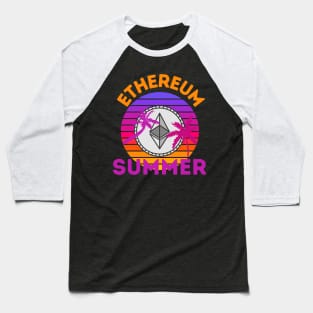 Ethereum Summer Retro Sunset Baseball T-Shirt